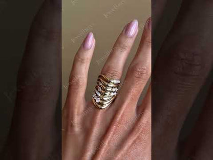Round sapphire sculpture-style 7-stone stacking band-JEWELBUYS