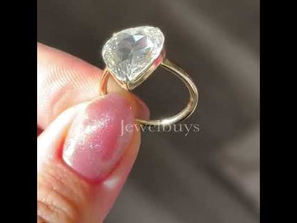 6ct Heart Cut White Sapphire Women's Engagement Ring in Gold-JEWELBUYS