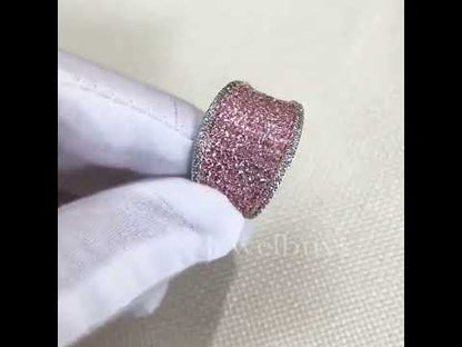 2.9ctw Pink & White Sapphire Round Cut Pave Set Ring-JEWELBUYS