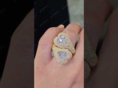 4.85ctw Baguette Sapphire Unique Design Bypass Ring-JEWELBUYS