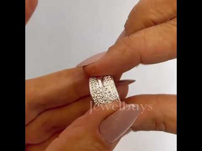 Unique 0.3ct Round Cut White Sapphire Women's Engagement Ring Set in Gold & Silver-JEWELBUYS