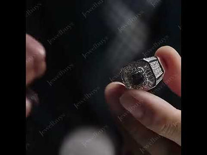 5.0Ctw Octagonal Cut Blue Stone Men's Engagement Ring-JEWELBUYS