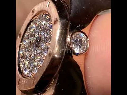 0.8ctw Round Cut Men's Pave Rose Gold Ring-JEWELBUYS