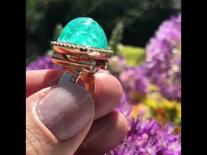 16Ctw Blue Cabochon Gorgeous Ring-JEWELBUYS