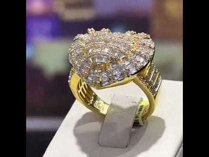 2.0ctw Beautiful Baguette Cut White Sapphire Heart Ring-JEWELBUYS