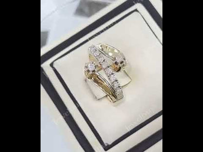 1.2Ctw Round White Sapphire Elegant Twisted Band Ring- JEWELBUYS