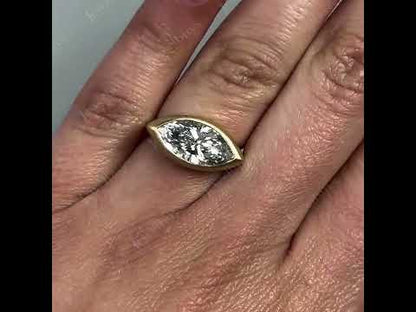 3.0Ct Marquis Sapphire Chunky Ring-JEWELBUYS