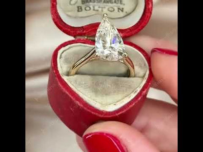 3.0Ct Classic Pear-Shaped Sapphire Elegant Engagement Ring-JEWELBUYS
