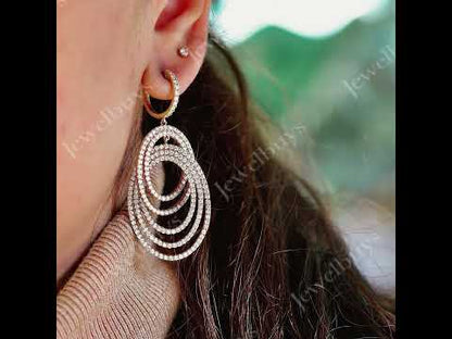 2.49ctw Round Sapphire Hoop Elegant Earrings- JEWELBUYS