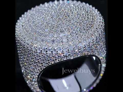 5ct Full Pavé-set Round Cut White Sapphire Championship Ring in Silver-JEWELBUYS