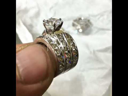 7ctw Round Cut White Sapphire Classic Engagement Ring-JEWELBUYS