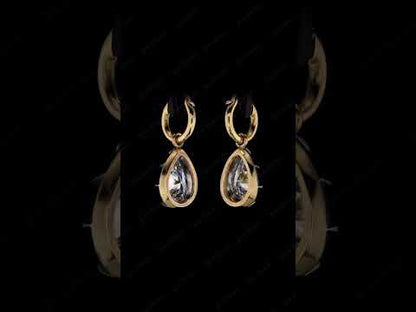 4.0Ctw Pear-Shaped Sapphire Pendant Earrings with Bezel Setting-JEWELBUYS