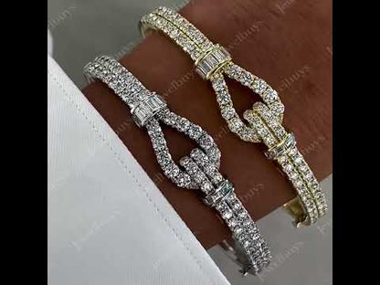 8.0Ctw White Sapphire Romantic Rope Knot Bracelet-JEWELBUYS
