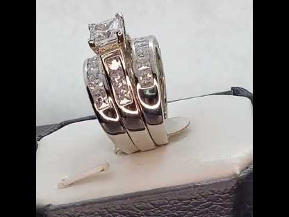 6.01ctw Princess Cut White Sapphire Stacked Engagement Ring-JEWELBUYS