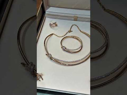 Architectural style sapphire interwoven necklace and bracelet-JEWELBUYS