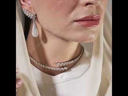 4.0Ctw Multi-Cut White Sapphire Dew Drop Earrings-JEWELBUYS