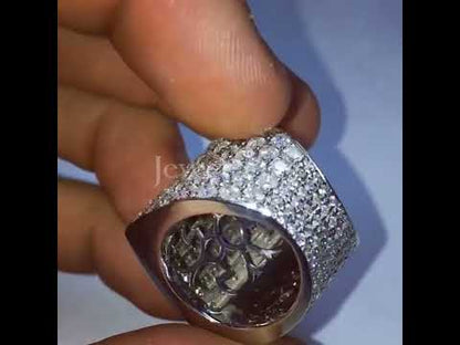 8.0ctw Princess Square and Round Cut White Sapphire Men's Ring-JEWELBUYS