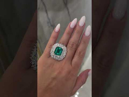 5.62Ctw Emerald and Sapphire Multi-Layer Ring-JEWELBUYS