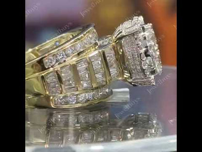 3.5Ctw Round Cut Fine White Sapphire Gold Ring-JEWELBUYS