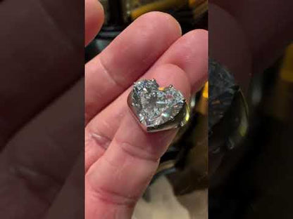 6.0Ct heart-shaped white sapphire engagement ring- JEWELBUYS