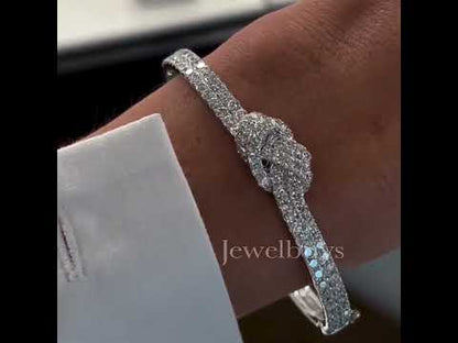 Eye-catching 8ct Round Cut White Sapphire Women's Bracelet in Silver-JEWELBUYS