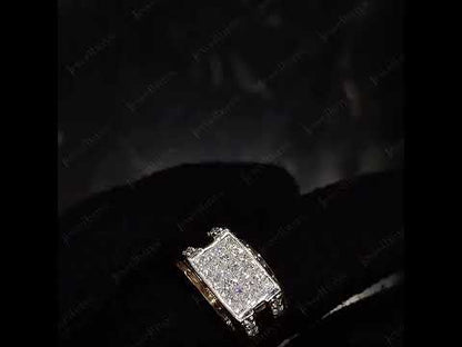 2.7ctw Princess Cut Men's Invisible White Sapphire Ring-JEWELBUYS