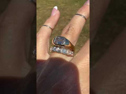 4.6Ctw Emerald Round Brilliant Cut Sapphire Stacked Ring-JEWELBUYS
