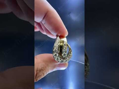 1.8ctw Vintage Style Round Sapphire Two-Tone Plated Ring - JEWELBUYS