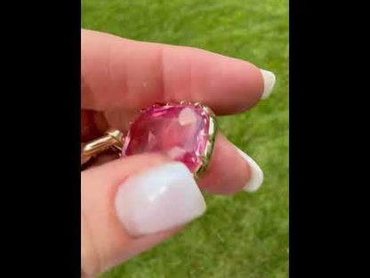 38Ct Radiant Cut Pink Morganite Vintage Style Pendant Necklace-JEWELBUYS