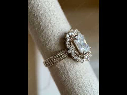 4.5Ctw Radiant Cut Vintage Style Queen Engagement Ring-JEWELBUYS
