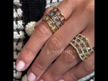 2ct Round Cut White Sapphire Stacked Triple Ring-JEWELBUYS