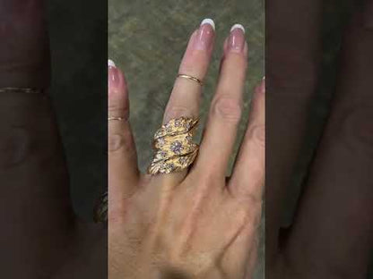 2.0Ctw Exquisite Vintage Round Sapphire Art Ring-JEWELBUYS