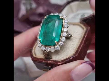 8Ctw Colombian Emerald and Sapphire Ring-JEWELBUYS