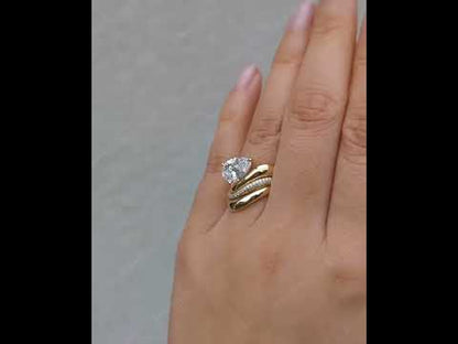 2.15Ctw pear-shaped sapphire perfectly stacked engagement ring-JEWELBUYS
