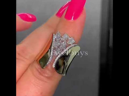 1.0ctw Pear Cut White Sapphire Fashion Sexy Gemstone Ring-JEWELBUYS