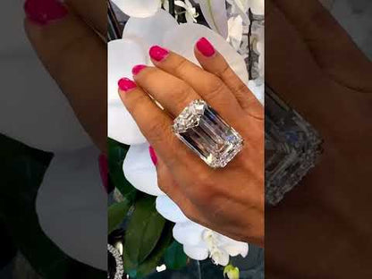 17.5Ct Emerald-Cut Giant Sapphire Engagement Ring-JEWELBUYS