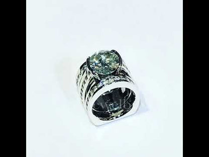 7.0ctw Round Cut White Sapphire Channel Ring-JEWELBUYS