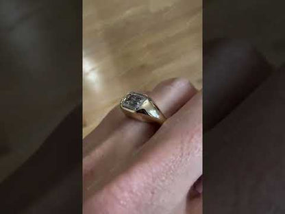 2.5Ct Emerald-Cut Sapphire Thick Engagement Ring-JEWELBUYS