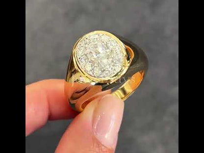 Vintage 4ct Oval Cut White Sapphire Wide Band Women's Engagement Ring in Gold-JEWELBUYS