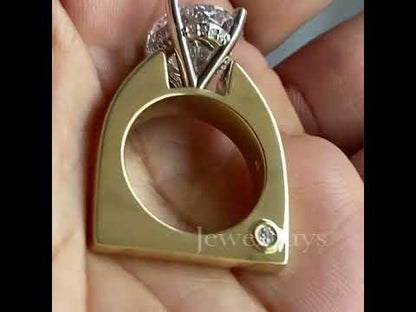Unique 5ct Oval Cut European Engagement Ring-JEWELBUYS