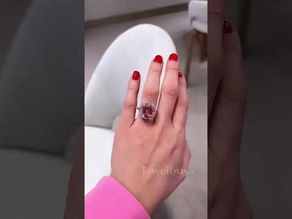 8.4ct Emerald Cut Pink Sapphire Women's Engagement Ring-JEWELBUYS