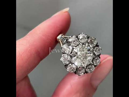 Vintage 8ct Round Cut White Sapphire Women's Engagement Ring in Silver-JEWELBUYS