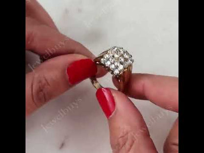 1.6ctw Vintage Style Round Cut White Sapphire Cluster Ring - JEWELBUYS