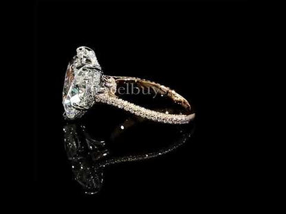 Remarkable 8.05ct Heart Cut White Sapphire Women's Engagement Ring in Rose Gold-JEWELBUYS