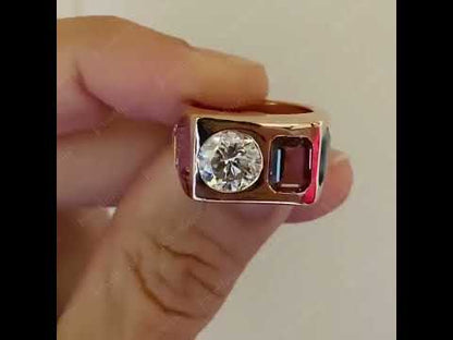 10Ctw Multi-colored sapphire stacked engagement ring-JEWELBUYS