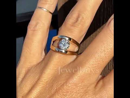 3.7ct Round Cut White Sapphire Boat Dream Ring-JEWELBUYS
