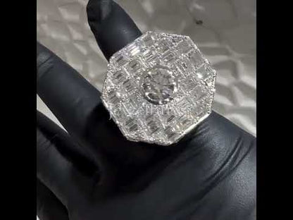 10ctw Baguette Cut White Sapphire Pinky Ring-JEWELBUYS