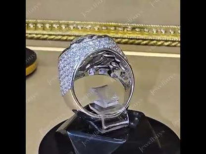 7.1Ctw Pear Lace White Sapphire Engagement Ring-JEWELBUYS