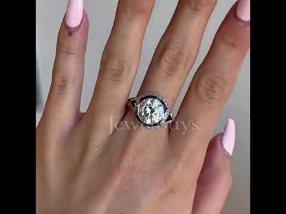 3.8ct Vintage Round Cut White Sapphire Women's Engagement Ring-JEWELBUYS