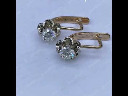 2.0Ctw Round Cut White Sapphire Vintage Style Old Fashioned Earrings - JEWELBUYS